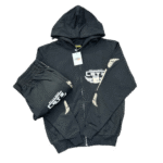 Corteiz Gasolina Black Zip-Up Tracksuit