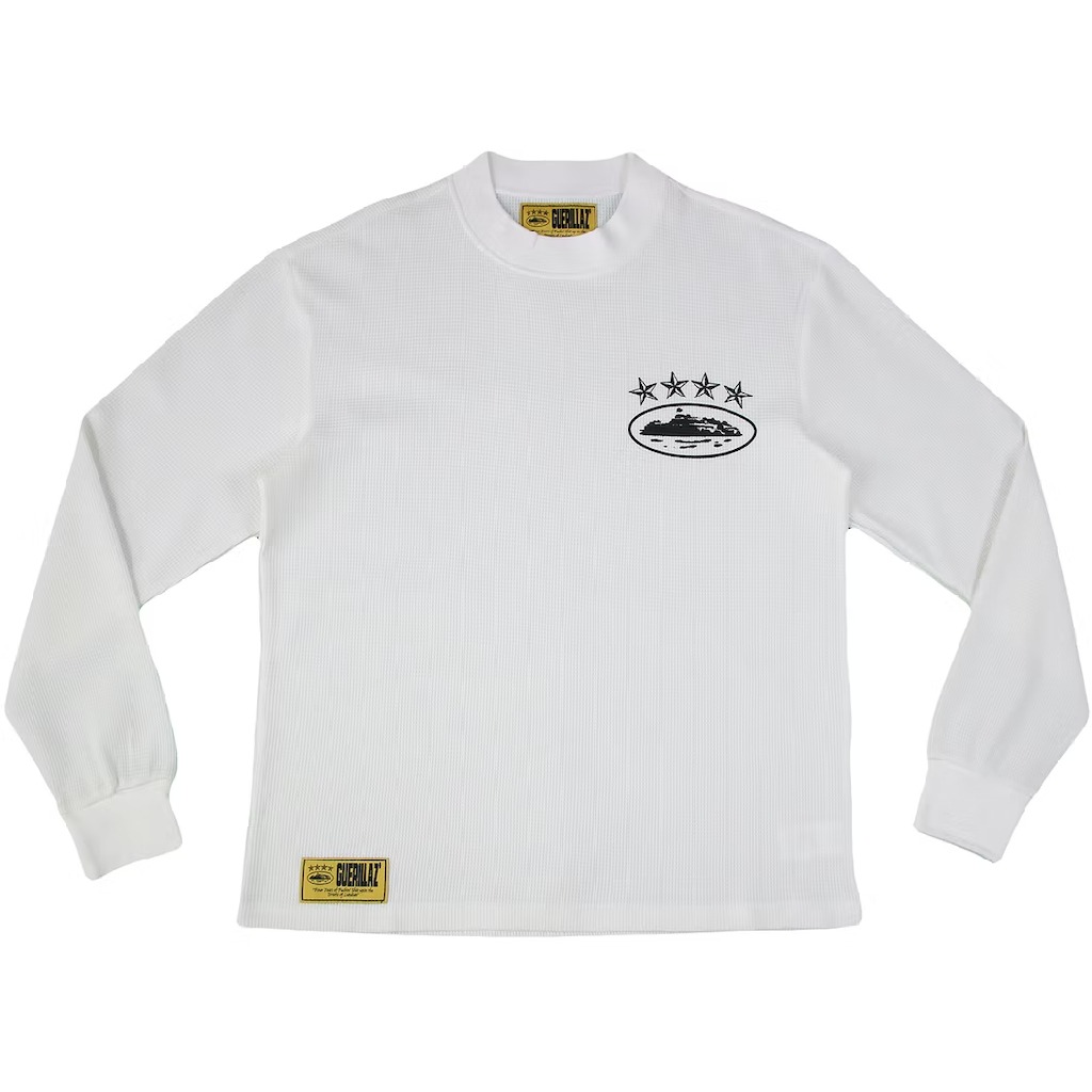 Corteiz 4 Starz Alcatraz Long Sleeve-White Corteiz 4 Starz Alcatraz Long Sleeve-White