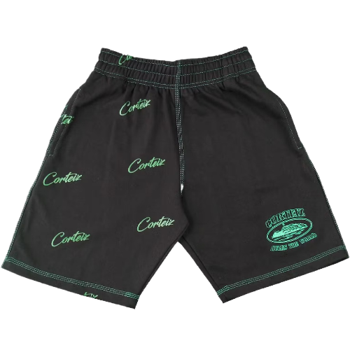 Corteiz Division 20 Shorts in Green/Black Corteiz Division 20 Shorts in Green/Black