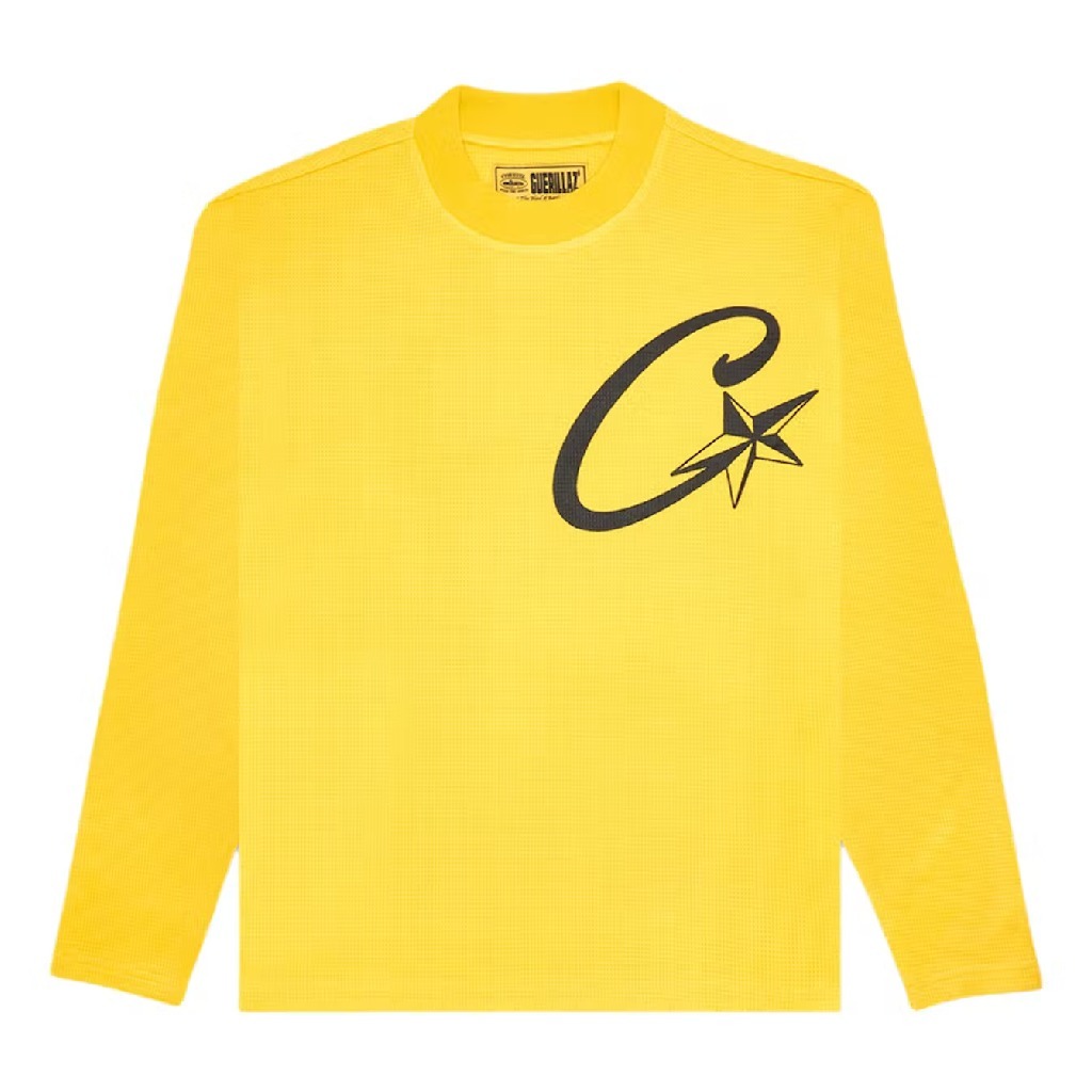 Corteiz C Starz Waffle L/S Yellow Sweatshirt Corteiz C Starz Waffle L/S Yellow Sweatshirt