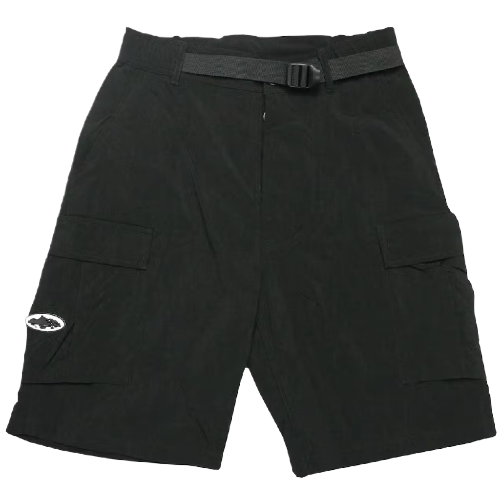 Corteiz Nylon Cargo Black Shorts Corteiz Nylon Cargo Black Shorts
