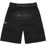 Corteiz Alcatraz Cargo Shorts in Triple Black VIP