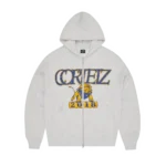 Corteiz Lion Boxy Zip Up Hoodie LIGHT HEATHER