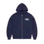 Island Puff Print Corteiz Zip Hoodie NAVY