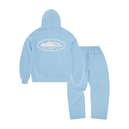 Corteiz Island Puff Print Tracksuit Baby Blue