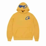 Corteiz Satin C Star Appliqué Hoodie Mustard