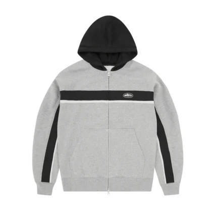 Corteiz Ribbed Sport Zip Hoodie HEATHER GREY